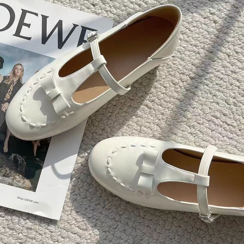 Mary Jane Shoes - 2025年夏新作 フランス風ロープメアリージェーンシューズ ホワイト 夏 レディースシューズ 通気性抜群