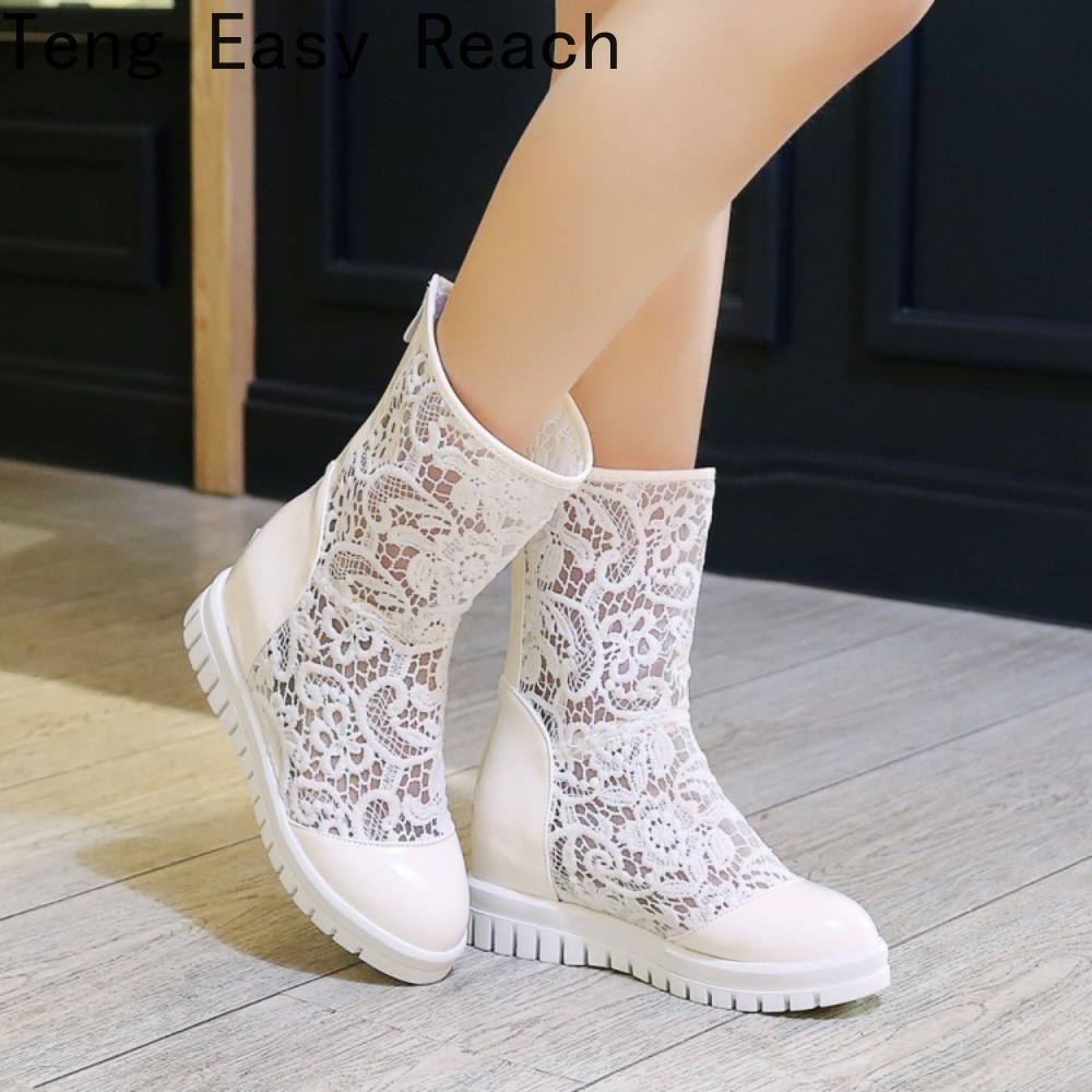Women'S Shoes Easy Street - 女性のサマーブーツ 2026 レース中空アウトメッシュセクシーモデル通気性グラディエータークールブーツドレスシューズサイズ 34-43