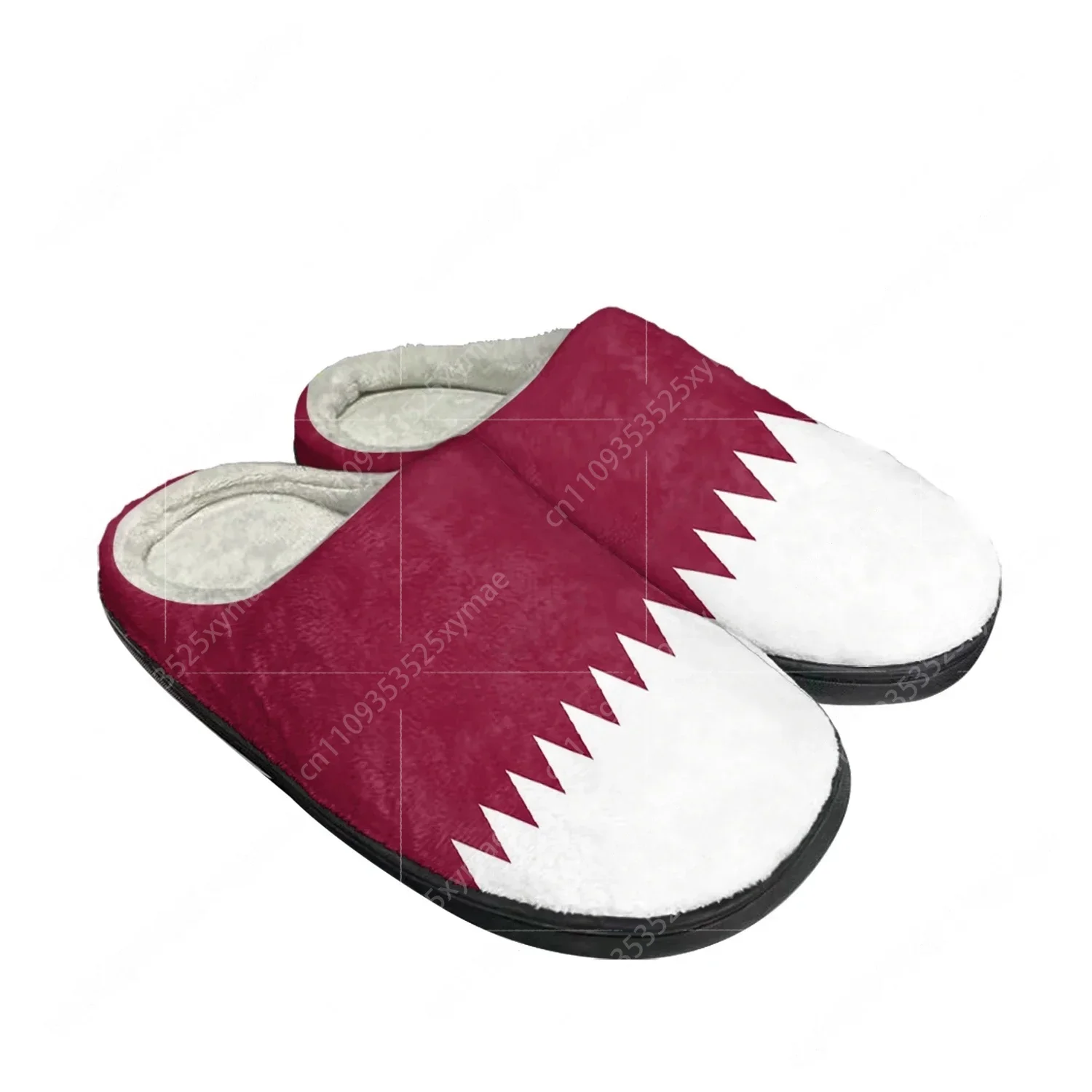 Women Shoes Qatar - カタール国旗ホームコットンカスタムスリッパメンズレディースサンダルカタールプラッシュ寝室カジュアル保温靴サーマルスリッパ
