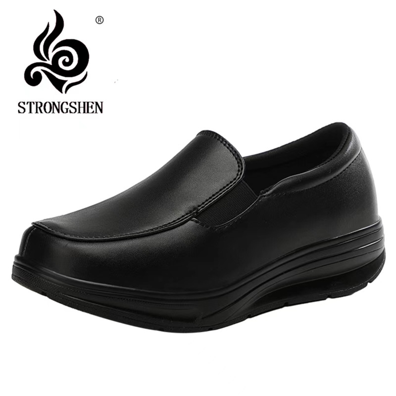 Women'S Shoes For Neuropathy - Strongshen-女性の快適な春の靴,カジュアルな女性の靴,白い看護靴,滑り止めプラットフォーム