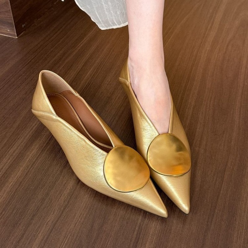 Women Shoes Size - 2025年春夏 ポインテッドトゥ スリッポン レディース フラットシューズ 女性用