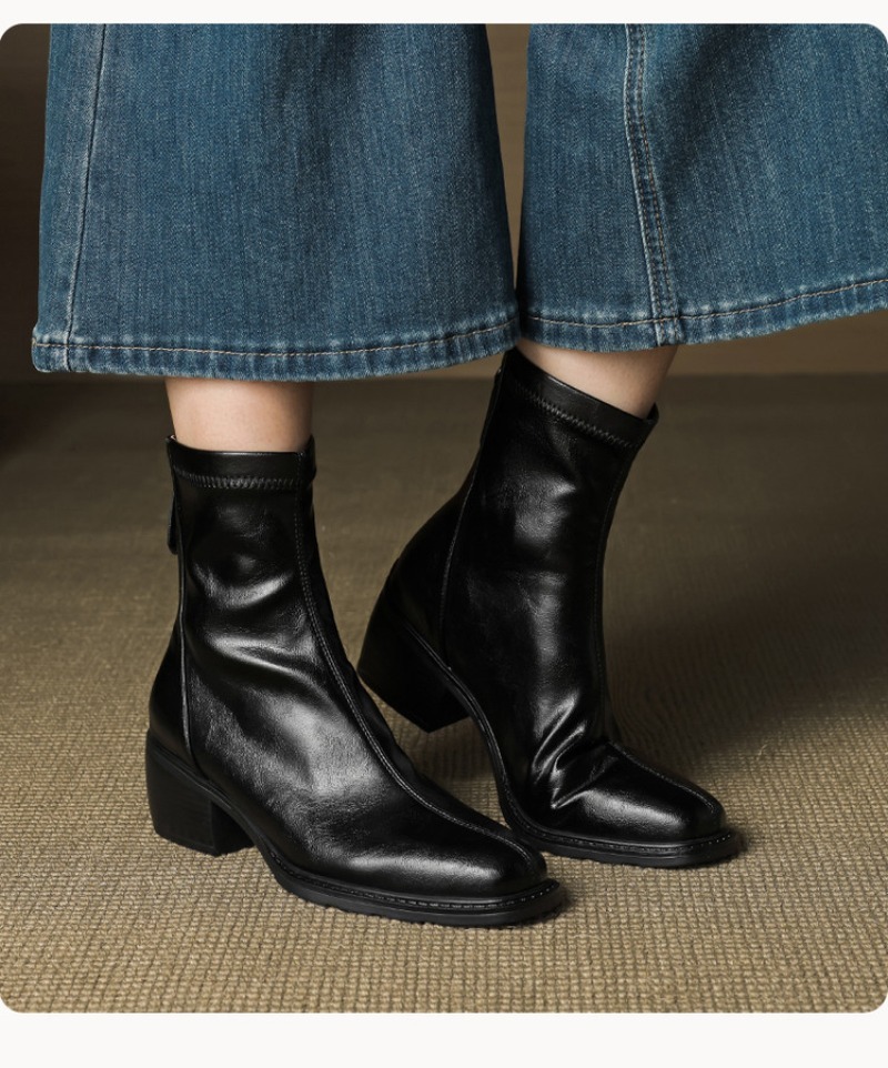 Women'S Shoes Easy Street - レディース ウエスタン カウガール アンクルブーツ ブラウン スクエアトゥ