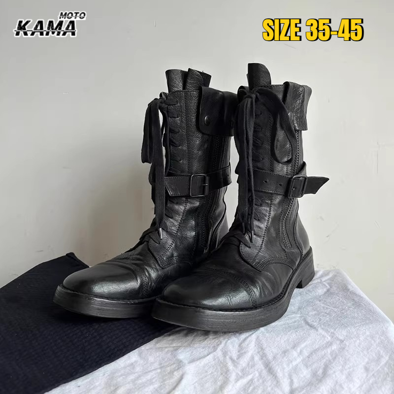 Western Cowgirl Boot - レトロナイトブーツ 本革製 ウエスタンカウボーイ バイクブーツ ワークウェア モトブーツ