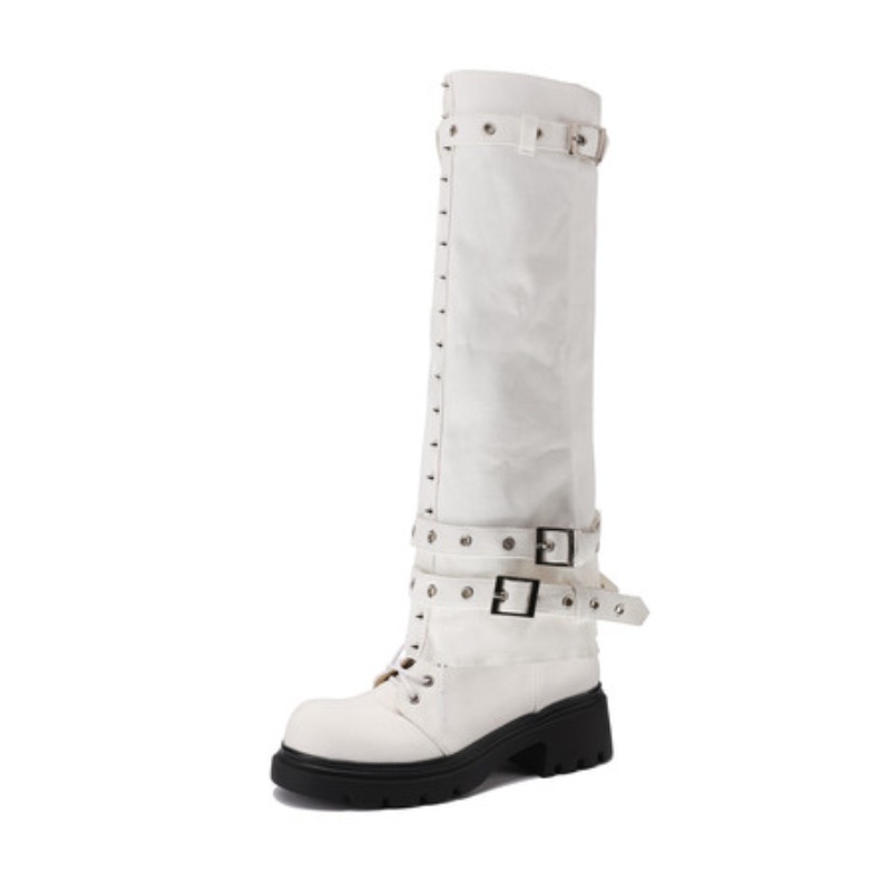 Women'S Shoes Easy Street - 女性のブーツプラットフォームズボン脚ハイブーツトレンドパンクゴシック靴ニューロックレザーファッション女性の靴オートバイの靴