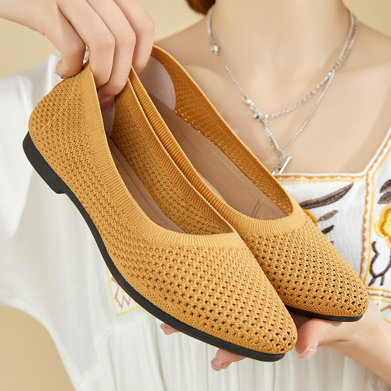 Women Shoes Model - シングルシューズ レディース 2026 ソリッドカラー ポインテッドトゥ フラットボトム