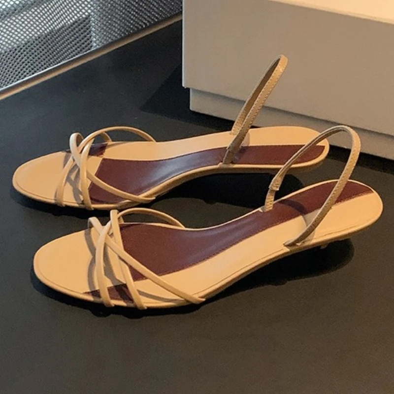 レディース クロスストラップ キトゥンヒール ソフトレザー  - Women'S Shoes Kitten Heels のレビューと価格