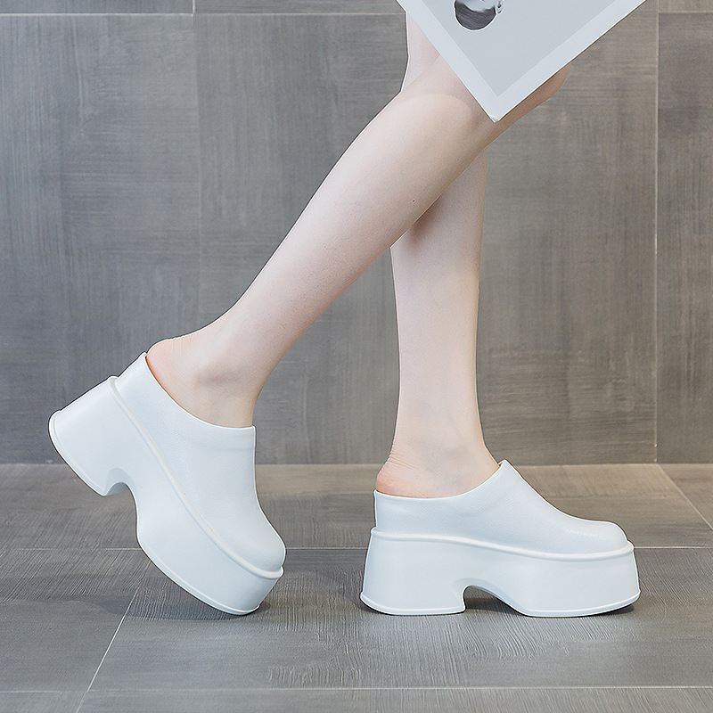本革オープンバックミュールサンダル女性夏プラットフォームシュ - Women Shoes Size Chart のレビューと価格