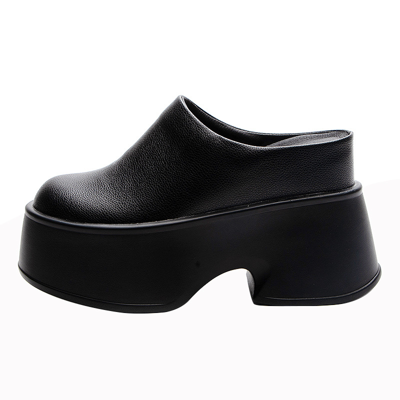本革オープンバックミュールサンダル女性夏プラットフォームシュ - Women Shoes Size Chart のレビューと価格