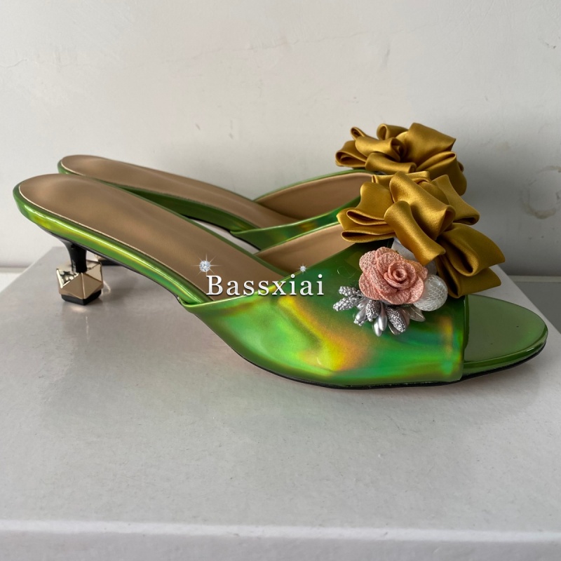 クリスタル装飾ハンドメイドフラワーサンダル レディース ユニ - Women'S Shoes Kitten Heels のレビューと価格