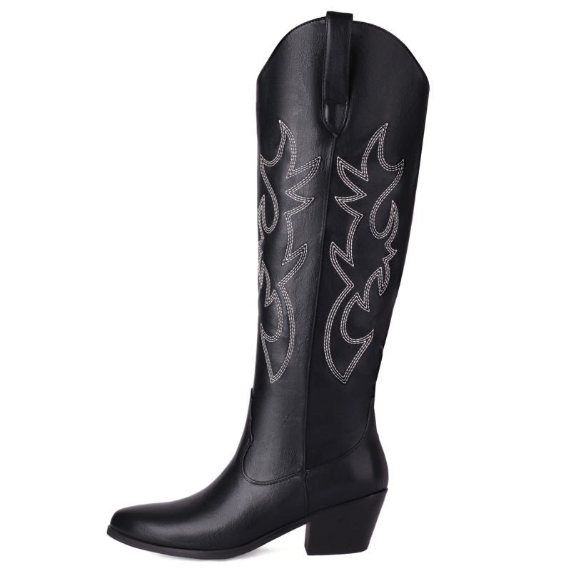 女性用ニーハイレザーブーツ,ウェッジヒール,女性用刺embr - Western Cowgirl Boot のレビューと価格