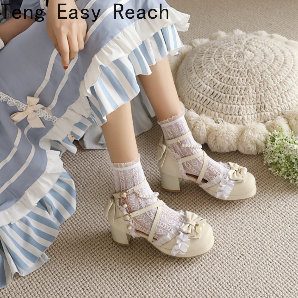 女性の白いパンプス サンダル ピンクの蝶結びパール クロス  - Women'S Shoes Easy Street のレビューと価格