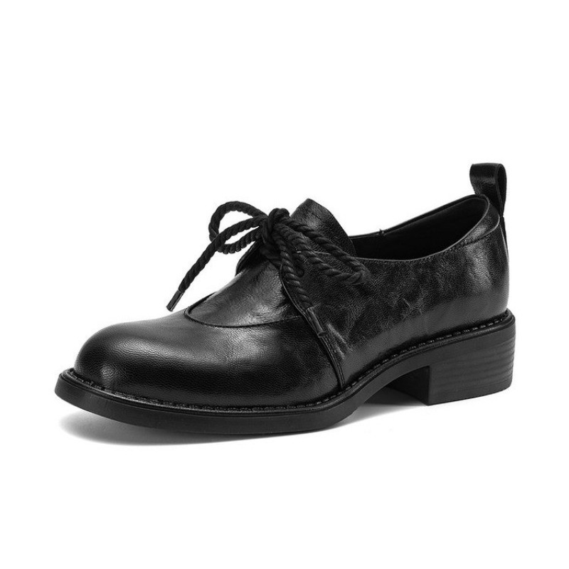 フランスのヴィンテージ風シンプルレースアップローファー、春の - Women'S Shoes Kitten Heels のレビューと価格
