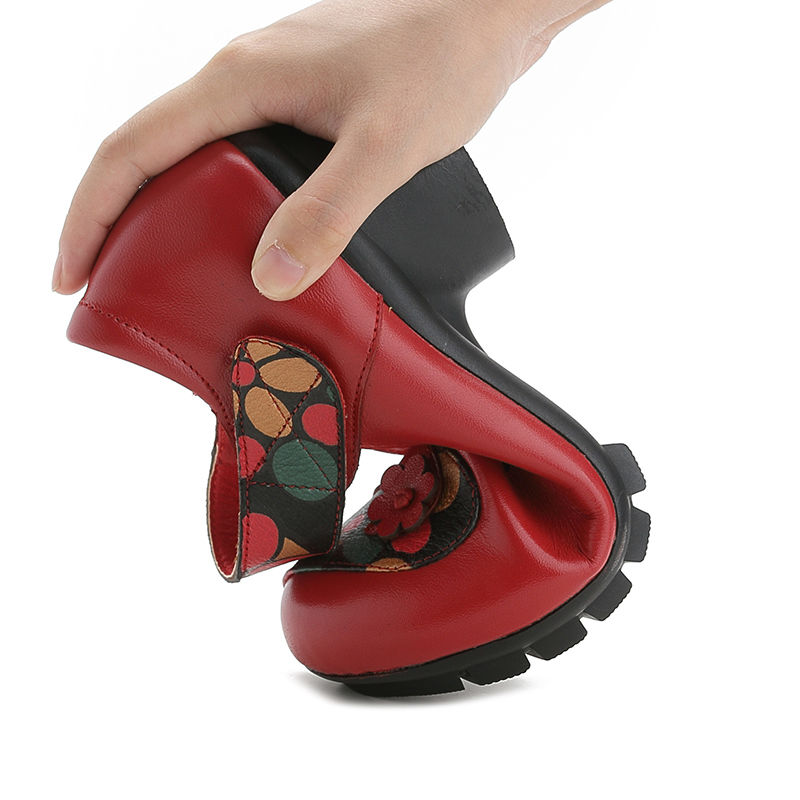 女性のための豪華な花柄のウェッジヒール,スタイリッシュな靴, - Mary Jane Shoes のレビューと価格