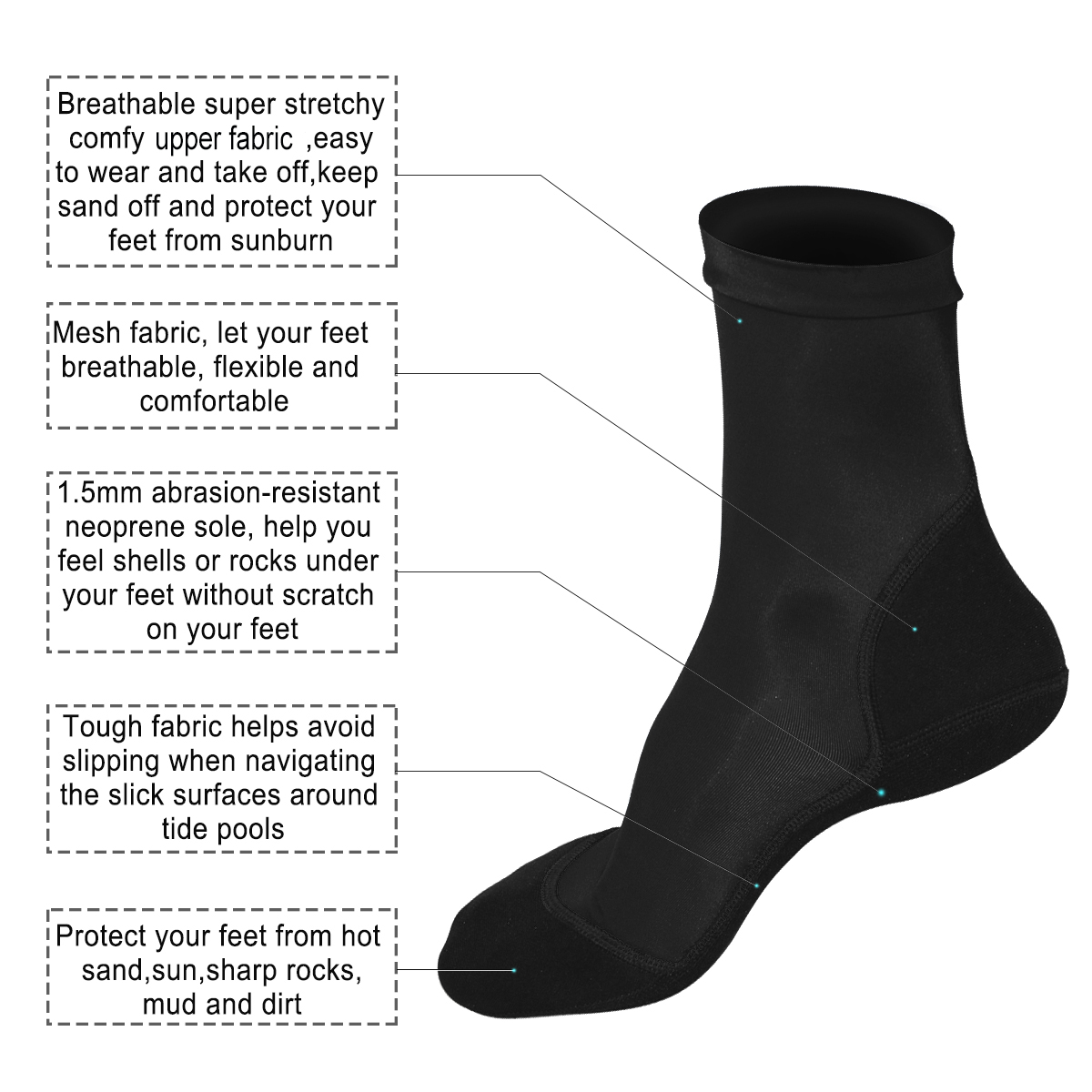 ネオプレンフィンソックス砂ビーチバレーボールサッカー薄型ポリ - Women'S Shoes For Neuropathy のレビューと価格