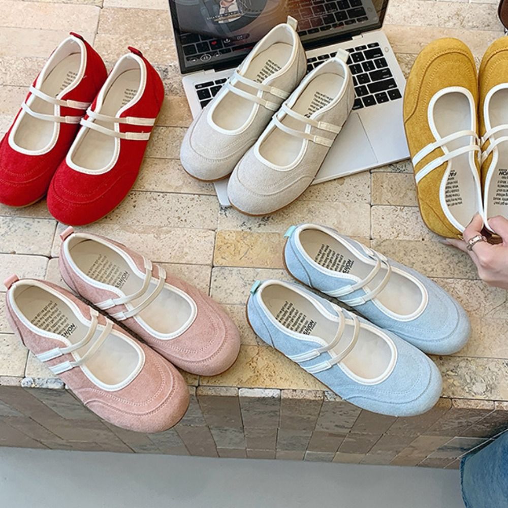 カラーブロッキングメリージェーンシューズ合成皮革ストリートウ - Mary Jane Shoes のレビューと価格