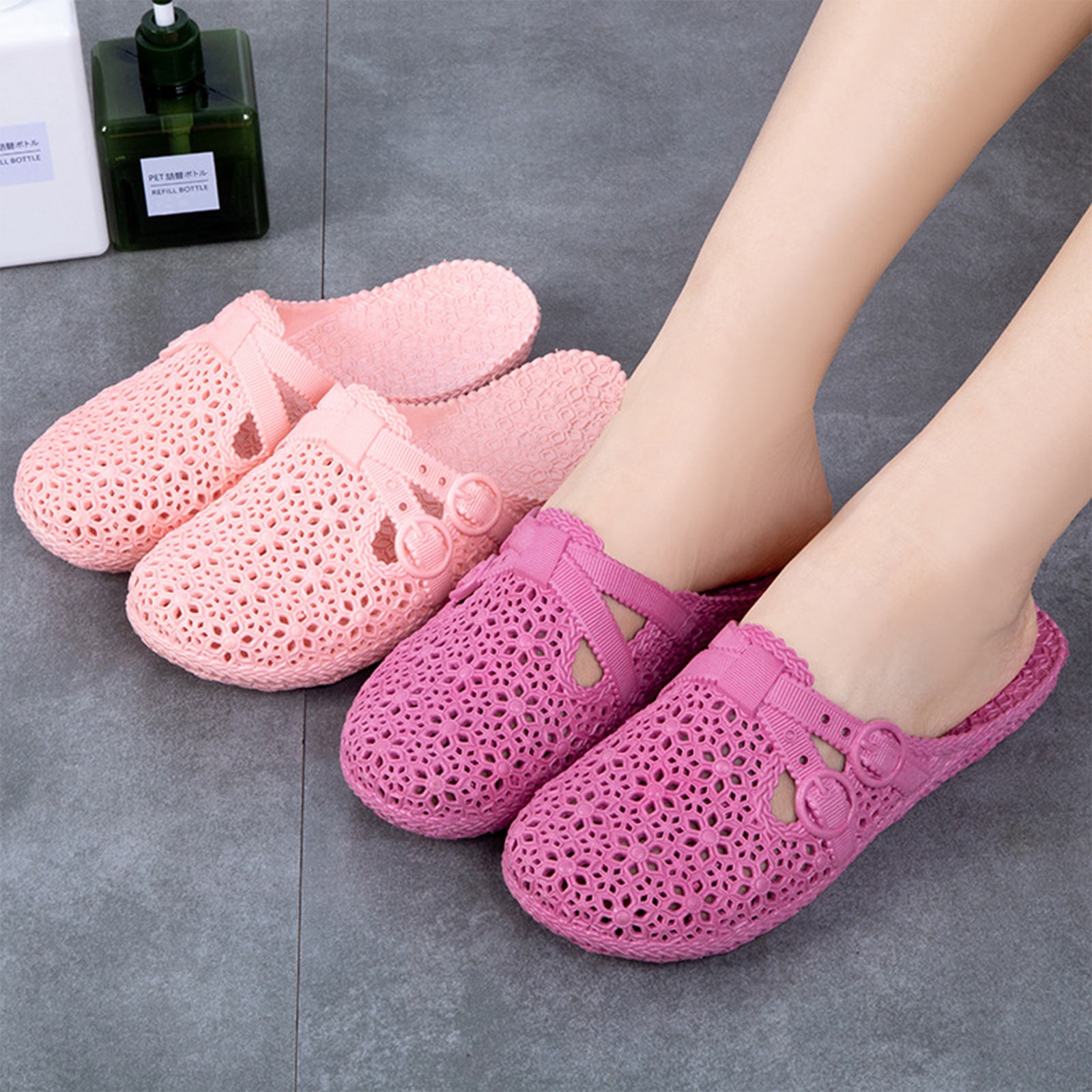 ラップトゥ通気性スリッパ夏の屋外穴あき靴ホームファッションカ - Women Shoes Model のレビューと価格