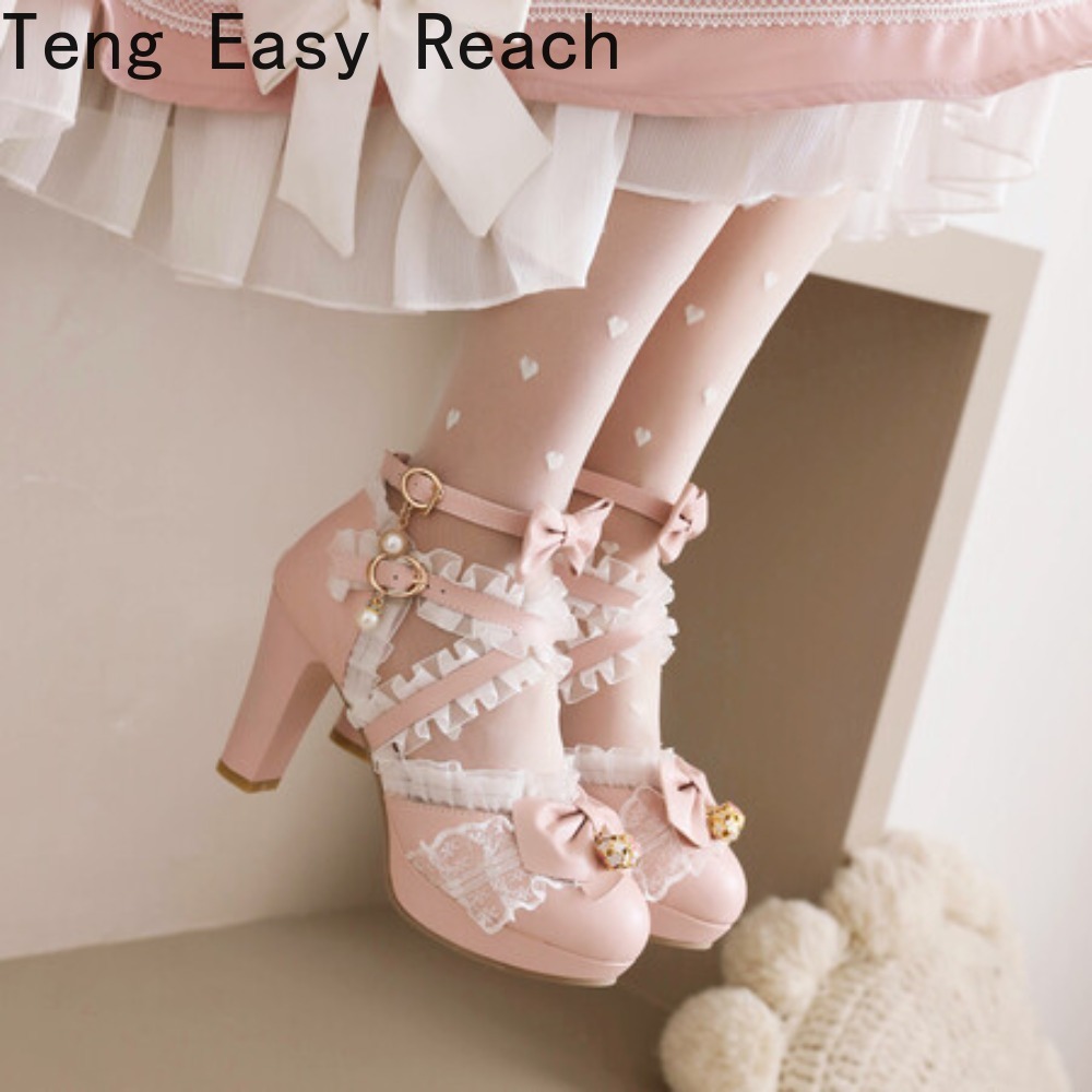 女の子用メリージェーンロリータ革靴レディースレース甘いかわい - Women'S Shoes Easy Street のレビューと価格