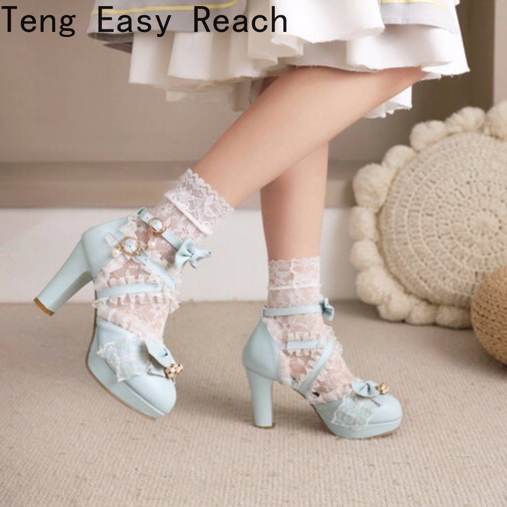女の子用メリージェーンロリータ革靴レディースレース甘いかわい - Women'S Shoes Easy Street のレビューと価格