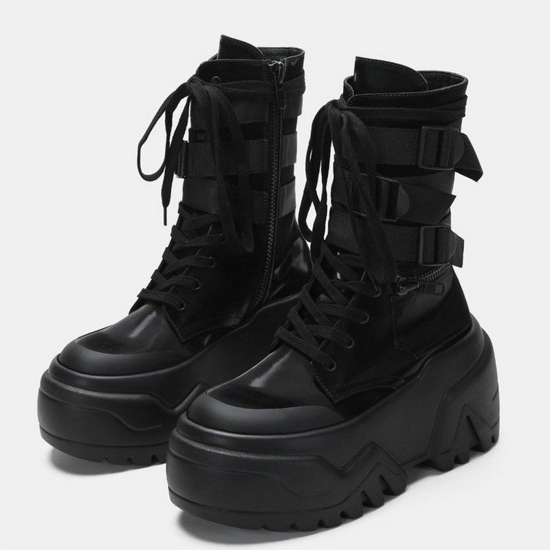 ホットファッション女性チャンキープラットフォームオートバイブ - Women Shoes Size Chart のレビューと価格