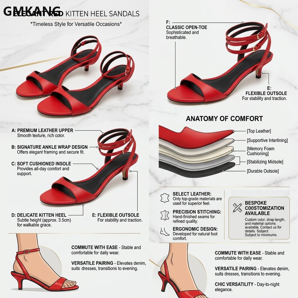 GMKANG レディース キトゥンヒール サンダル 本革 ア - Women'S Shoes Kitten Heels のレビューと価格