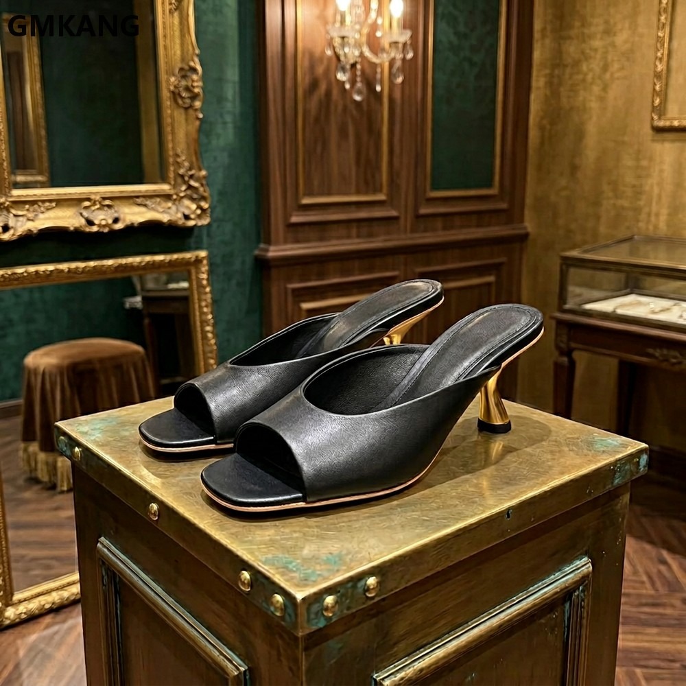 女性用スクエアトゥスリッポンミュールサンダルローブロックヒー - Women'S Shoes Kitten Heels のレビューと価格