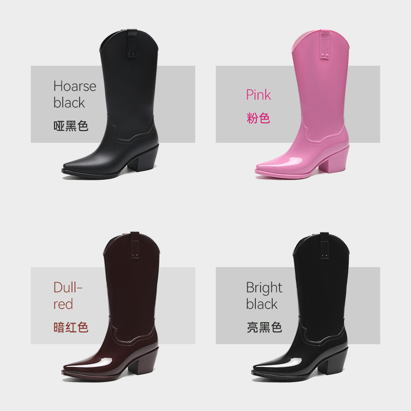 女性用ロングレインブーツ,ハイヒール,ソフトラバー,防水ラバ - Women'S Shoes For Neuropathy のレビューと価格