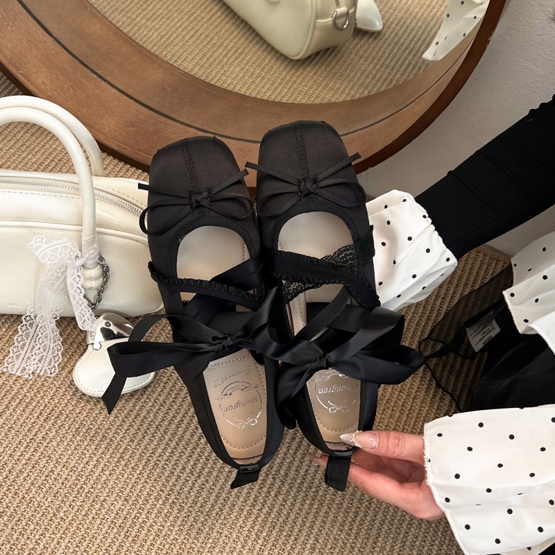 新作春快適レースアップバレエスクエアトゥローカットフラットシ - Women Shoes Size のレビューと価格