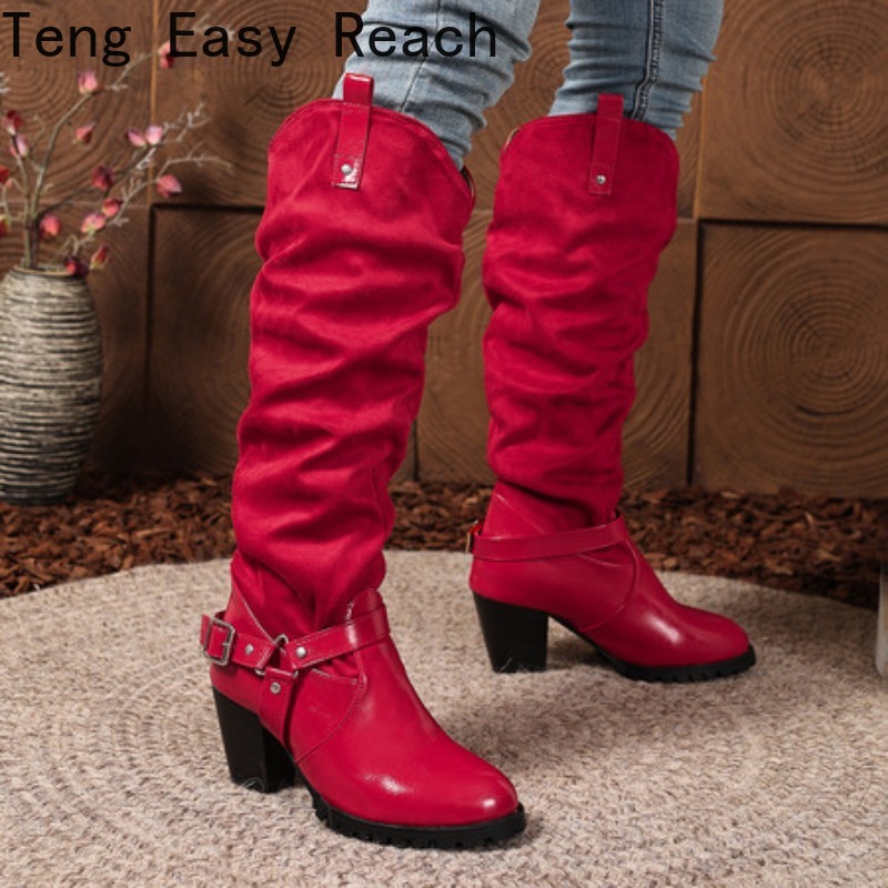 プリーツ加工 レディース ニーハイブーツ ウエスタン カウボ - Women'S Shoes Easy Street のレビューと価格