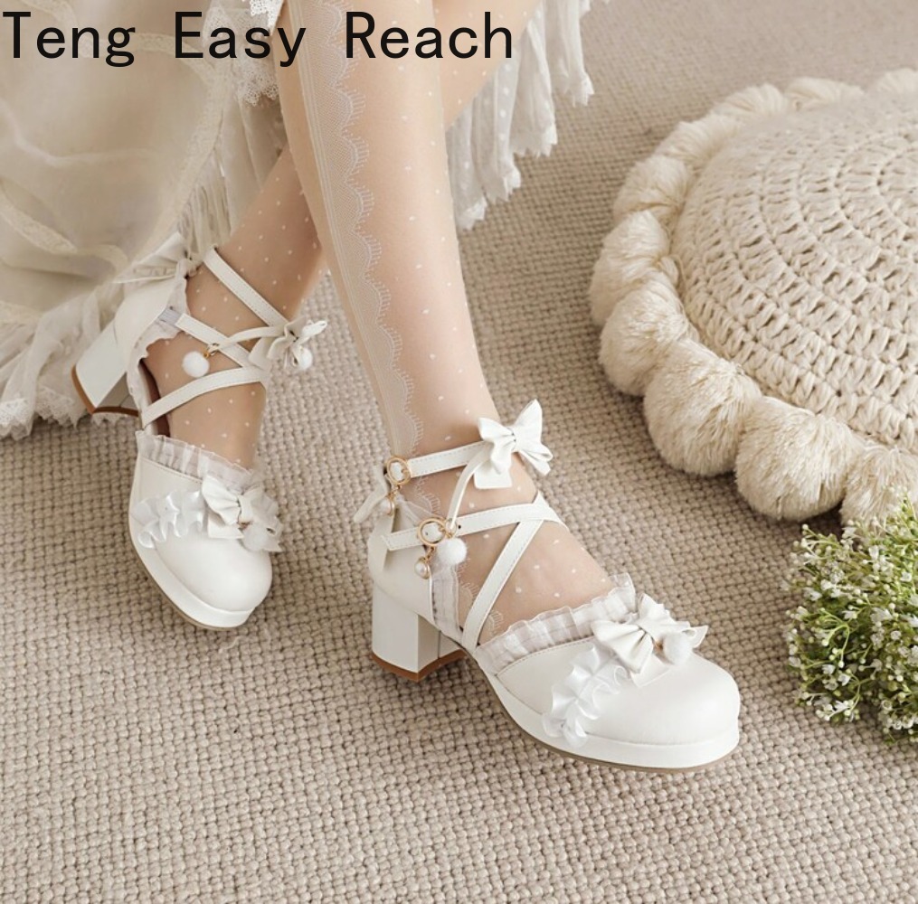 女性の白いメリージェーンサンダルピンクパープルちょう結びレー - Women'S Shoes Easy Street のレビューと価格