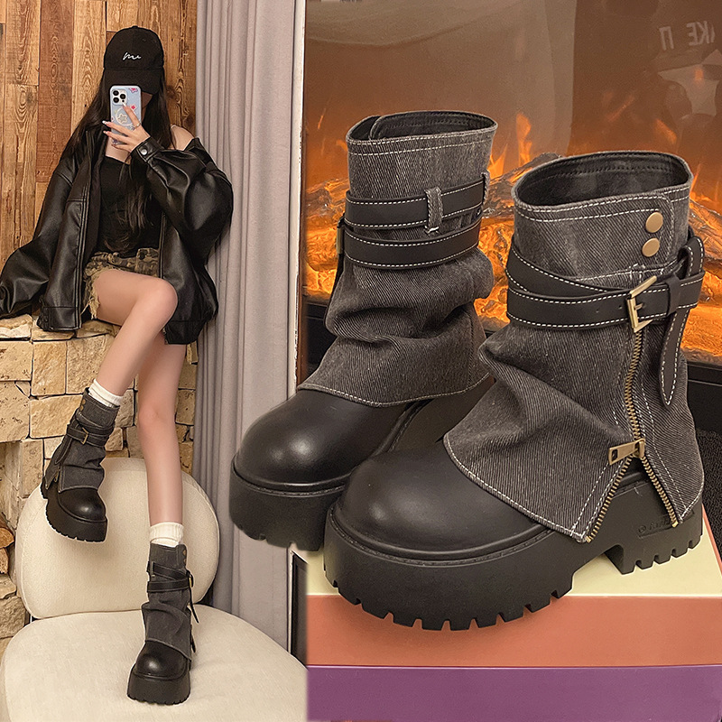 女性のためのアンクルブーツカウボーイフラットプラットフォーム - Women Shoes Size Chart のレビューと価格