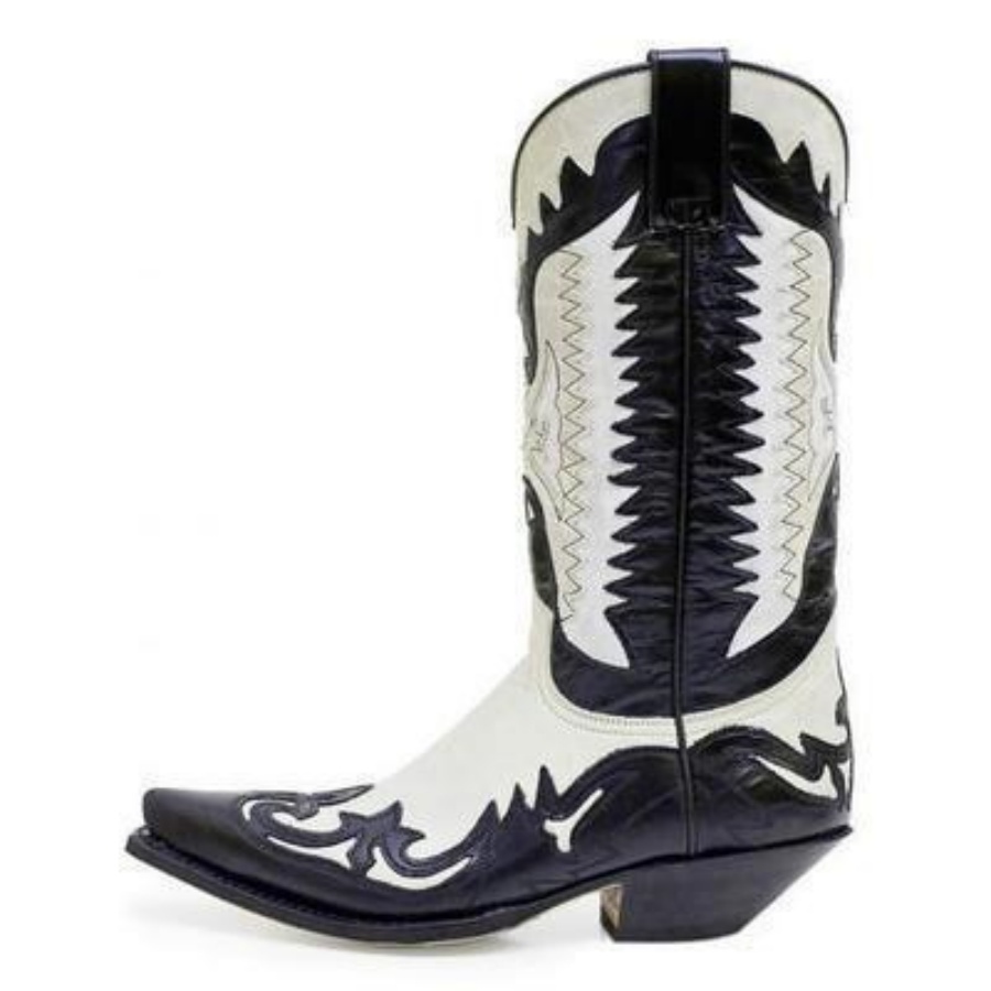 刺繍入りウエスタンカウボーイブーツ レトロポインテッドトゥ  - Western Cowgirl Boot のレビューと価格