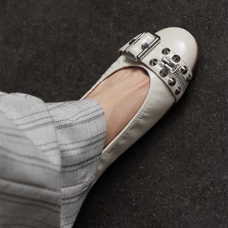 ボルトラウンドヘッドシングルシューズレディースレザーバックル - Women Shoes Size のレビューと価格