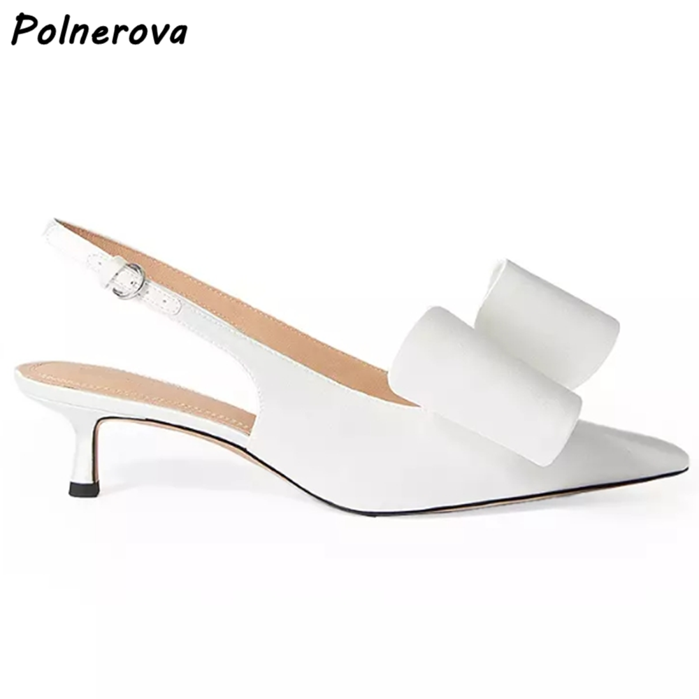 ホワイトバタフライノットサンダル キトゥンヒール ポインテッ - Women'S Shoes Kitten Heels のレビューと価格