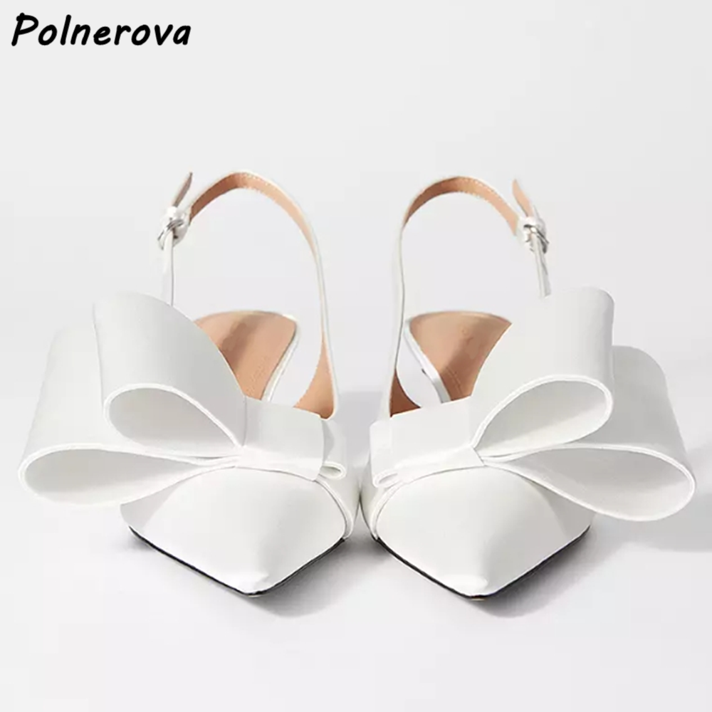 ホワイトバタフライノットサンダル キトゥンヒール ポインテッ - Women'S Shoes Kitten Heels のレビューと価格