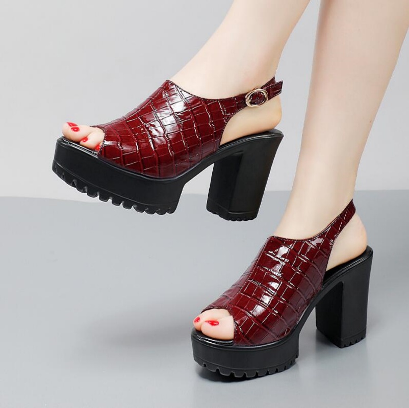 女性小さいサイズ 32-43 エレガントなブロックハイヒール - Women Shoes Model のレビューと価格