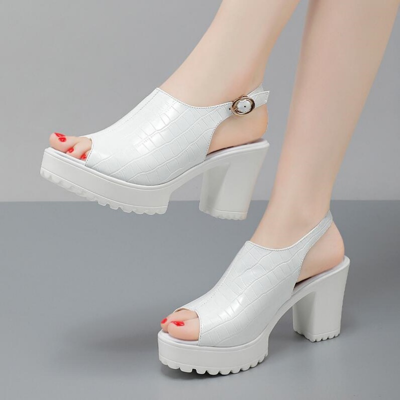 女性小さいサイズ 32-43 エレガントなブロックハイヒール - Women Shoes Model のレビューと価格