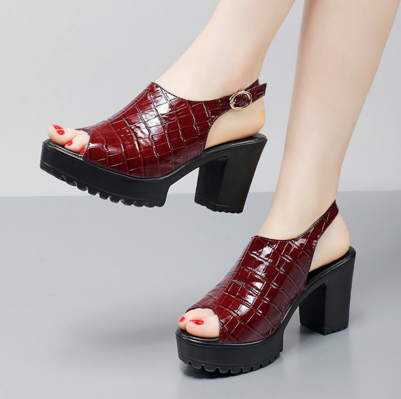女性小さいサイズ 32-43 エレガントなブロックハイヒール - Women Shoes Model のレビューと価格