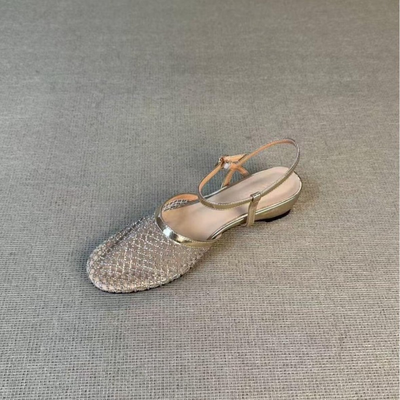 フランス製ラインストーン付き美しい中空ウェッジバオトウサンダ - Women Shoes Model のレビューと価格