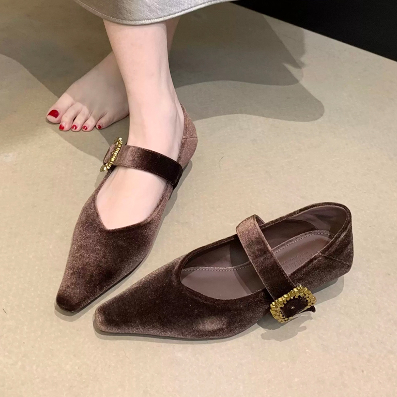 女性ポインテッドトゥシューズドレスエレガントな春浅いヒールの - Mary Jane Shoes のレビューと価格