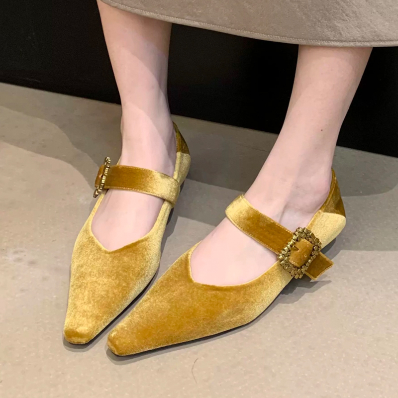 女性ポインテッドトゥシューズドレスエレガントな春浅いヒールの - Mary Jane Shoes のレビューと価格