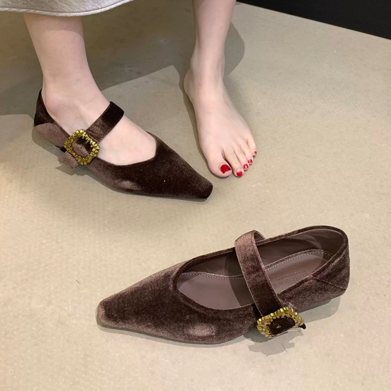 女性ポインテッドトゥシューズドレスエレガントな春浅いヒールの - Mary Jane Shoes のレビューと価格