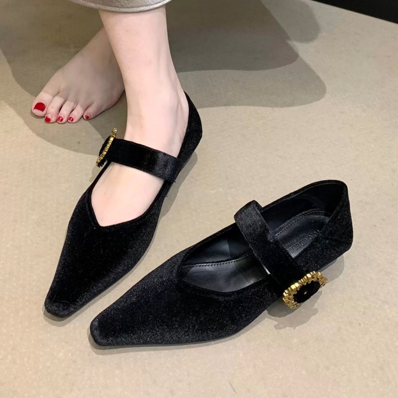 女性ポインテッドトゥシューズドレスエレガントな春浅いヒールの - Mary Jane Shoes のレビューと価格
